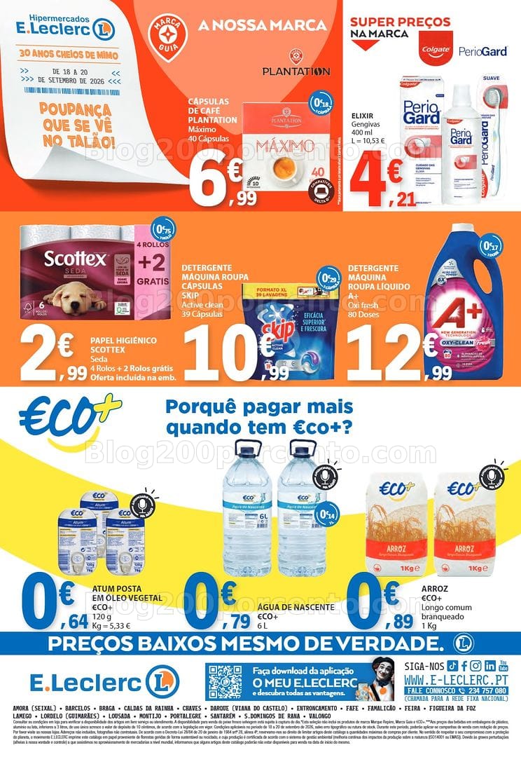 Antevisão Folheto E-LECLERC Promoções Fim de Semana - 18 a 20 setembro